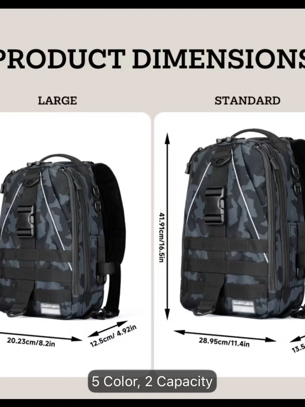 Black Camo Tactical Sling Bag for Men
